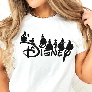 Prinzessinnen!  Arielle. Schön. Tiana. Rapunzel. Aschenputtel. Aurora. Jasmin.  SVG PNG JPG. Digitale Datei. Prinzessin Shirt. Disneyland Reise Shirt.