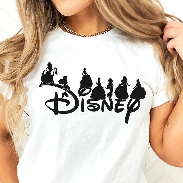 Princesses!  Ariel. Belle. Tiana. Rapunzel. Cinderella. Aurora. Jasmine.  SVG PNG JPG. Digital file. Princess Shirt. Disneyland trip shirt.