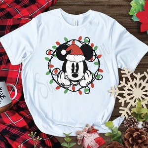 Christmas Mickey Wreath Lights SVG PNG: Vacation Shirt File (Digital File)