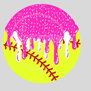 Softball Digital File, Instant Download, Sports, Baseball Ice Cream Drip, Travel Ball, Lifestyle, Drip, Pitchers, PNG, PINK