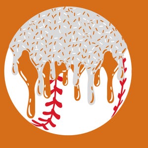 Digital File, Instant Download, Sports, Baseball Ice Cream Drip, Travel Ball, Lifestyle, Drip, Pitchers, Catchers, PNG, black and gold