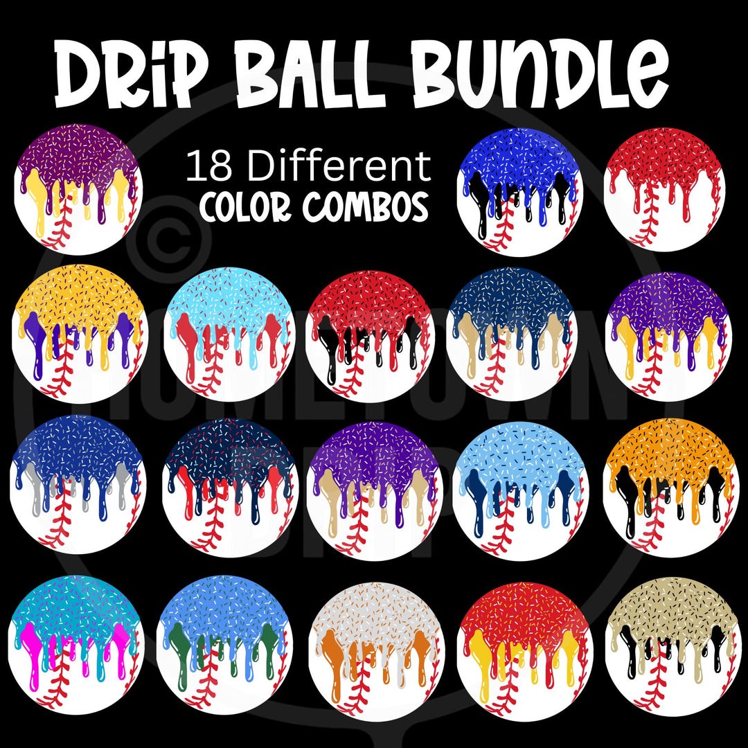 Baseball Drip SVG Bundle: 18 Colors, Sports Clipart (digital Download ...