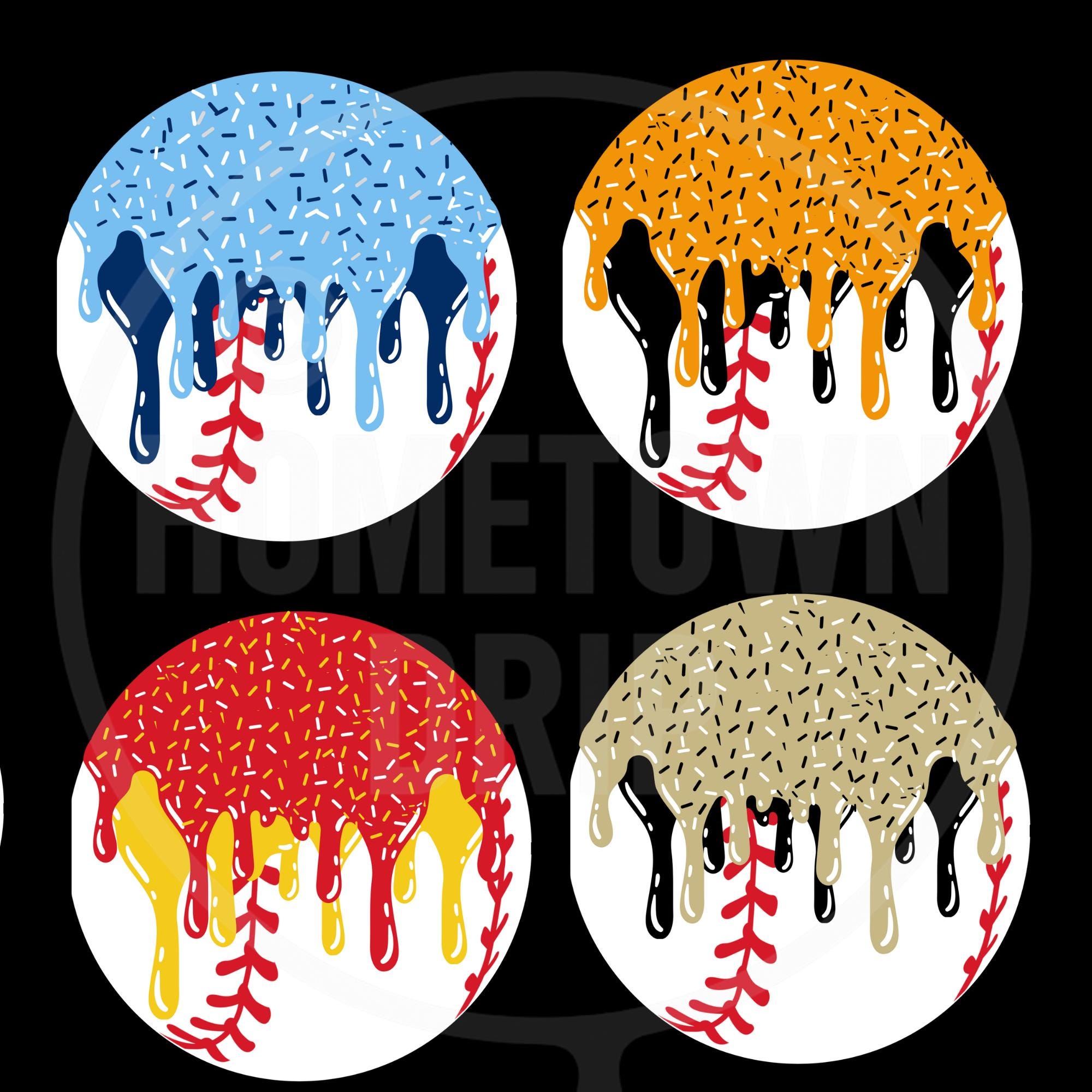 Baseball Drip SVG Bundle: 18 Colors, Sports Clipart (digital Download ...