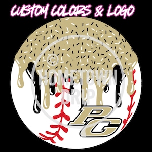 Digital PNG Custom Drip Baseball – Personalized Colors & Logo | Custom Team Gift | Drippy Baseball Decor