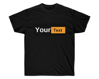 customize Unisex Ultra Cotton Tee, custom shirt, the hub, hub shirt, black and orange, add your text, customize T-Shirt.