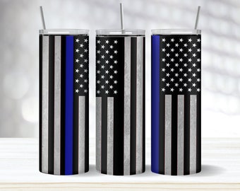 Blue Line Police Officer 20oz Tumbler  | Cop Gifts |  Gift for Police | Blue Line Mug | Blue Line Love