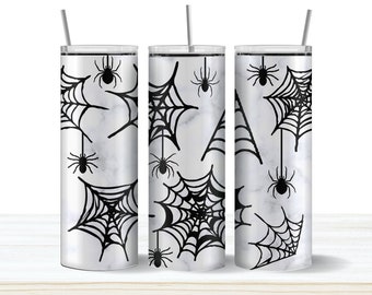Gobelet toile d'araignée avec paille 20 oz | Cadeau pour les amateurs d'araignées | Cadeaux effrayants | Gobelet araignée d'Halloween | Cadeau d'Halloween