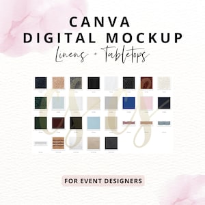 Canva Digital Mockup- Event Mockup PNG Files LINENS + TABLETOP Mockup Event Decor Templates