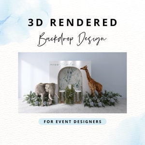 3D Digital Mockup Render- Custom Event Mockup Render Backdrop Event Design