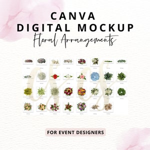 Canva Digital Mockup- Event Mockup PNG Files FLORAL ARRANGEMENTS Mockup Event Decor Templates