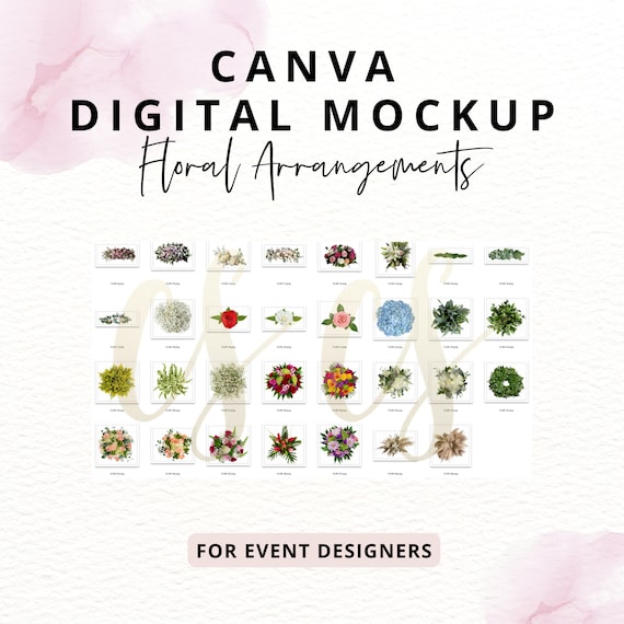 Canva Digital Mockup- Event Mockup PNG Files FLORAL ARRANGEMENTS Mockup Event Decor Templates
