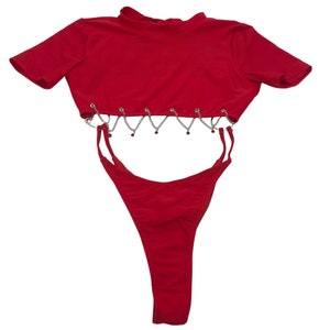 Body con logo de DJ personalizado: Body personalizado con detalle de dijes / Atuendo para festivales / Ropa rave imagen 2