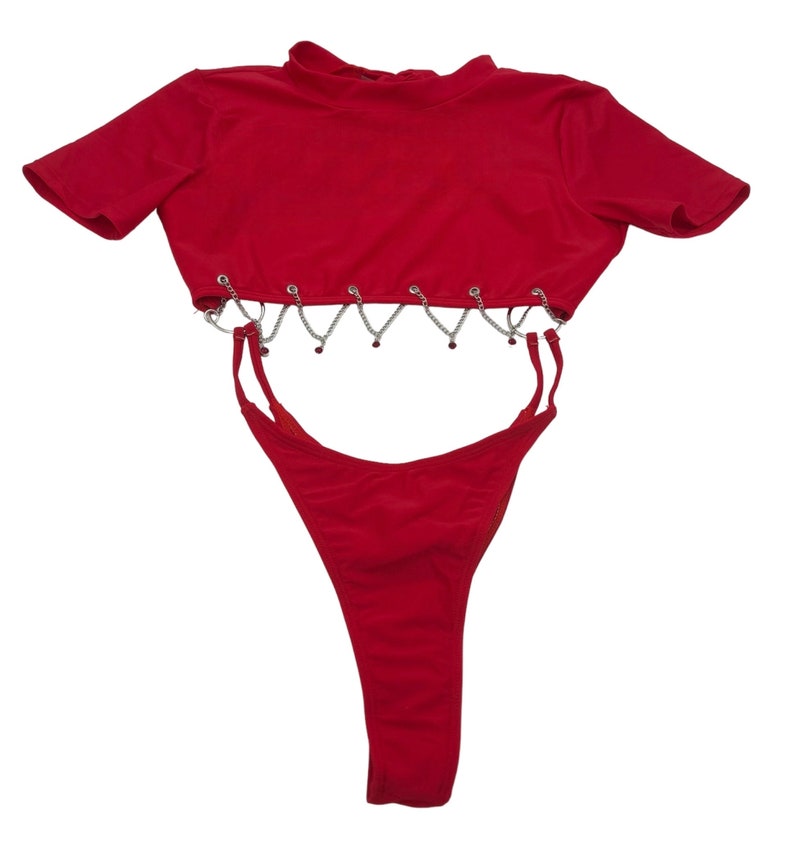 Body con logo de DJ personalizado: Body personalizado con detalle de dijes / Atuendo para festivales / Ropa rave imagen 2