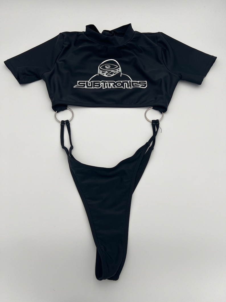 Subtronics Black Rave Bodysuit • Open Back Thong Bathing Suit - Etsy