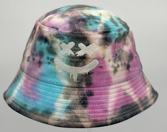Smiley Face Bucket Hat • Rave Hat • Festival Bucket Hat  • Festival Hats • Embroidered Bucket Hat