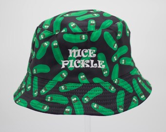 Pickle Bucket Hat • Rave Hat • Festival Bucket Hat  • Embroidered Bucket Hat • EDM Hat