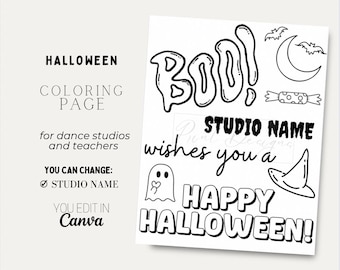 Halloween Ballet Coloring Page, Dance, Instant Download PDF Dance ...