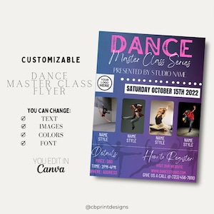 Flyer Série Master Class de Estúdio de Dança PERSONALIZÁVEL
