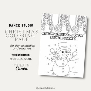 Christmas Coloring Page for Dance Studios and/or Teachers