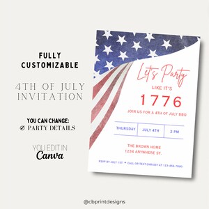 4th Of July Barbecue BBQ Invitation