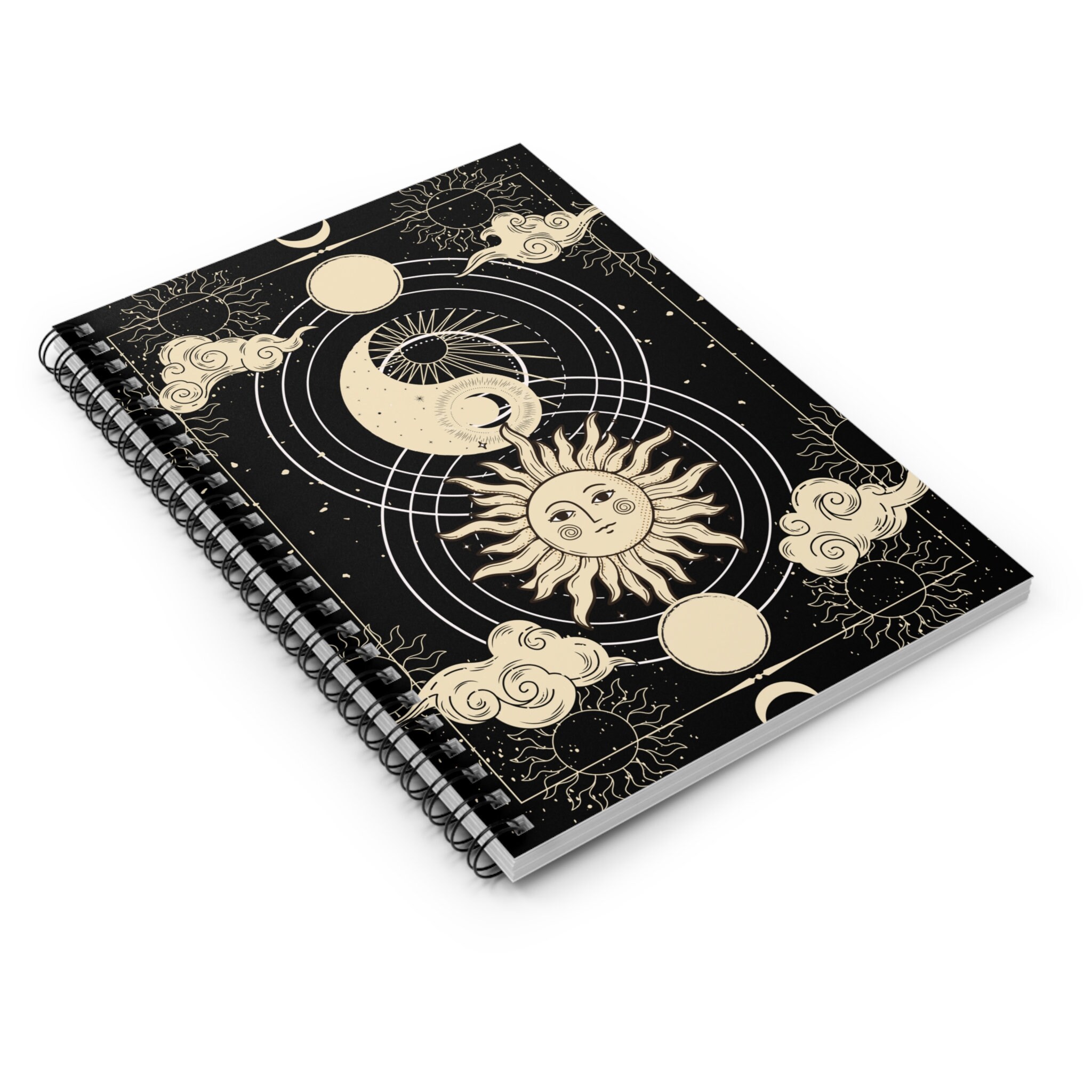 Sun and Moon Celestial Spiral Notebook Ruled Line - Etsy