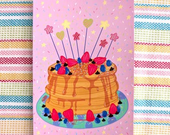 Postal de panqueques / Chispas de cumpleaños y celebraciones