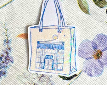 Pegatina holográfica para bolsa de la biblioteca / Regalo para lectores amantes de los libros