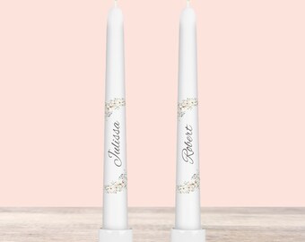 Mr & Ms Wedding Taper Candle Set Unity Wedding Candle set Wedding favors Vela de Matrimonio White wedding Unity Candle Set