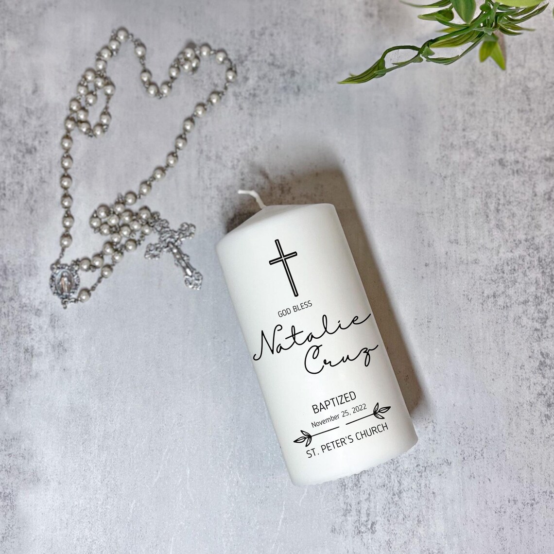 Personalized Baptism Candle Baptism Candle Baptism Etsy