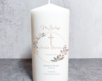 Personalized Baptism Candle Vela de Bautizo Unity Custom Candle Communion Christening custom candle