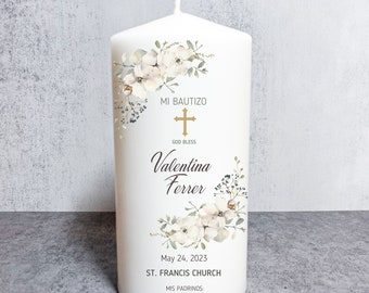Personalized Baptism Candle Baptism Favor Vela de Bautizo Unity Custom Candle Communion Christening custom candle