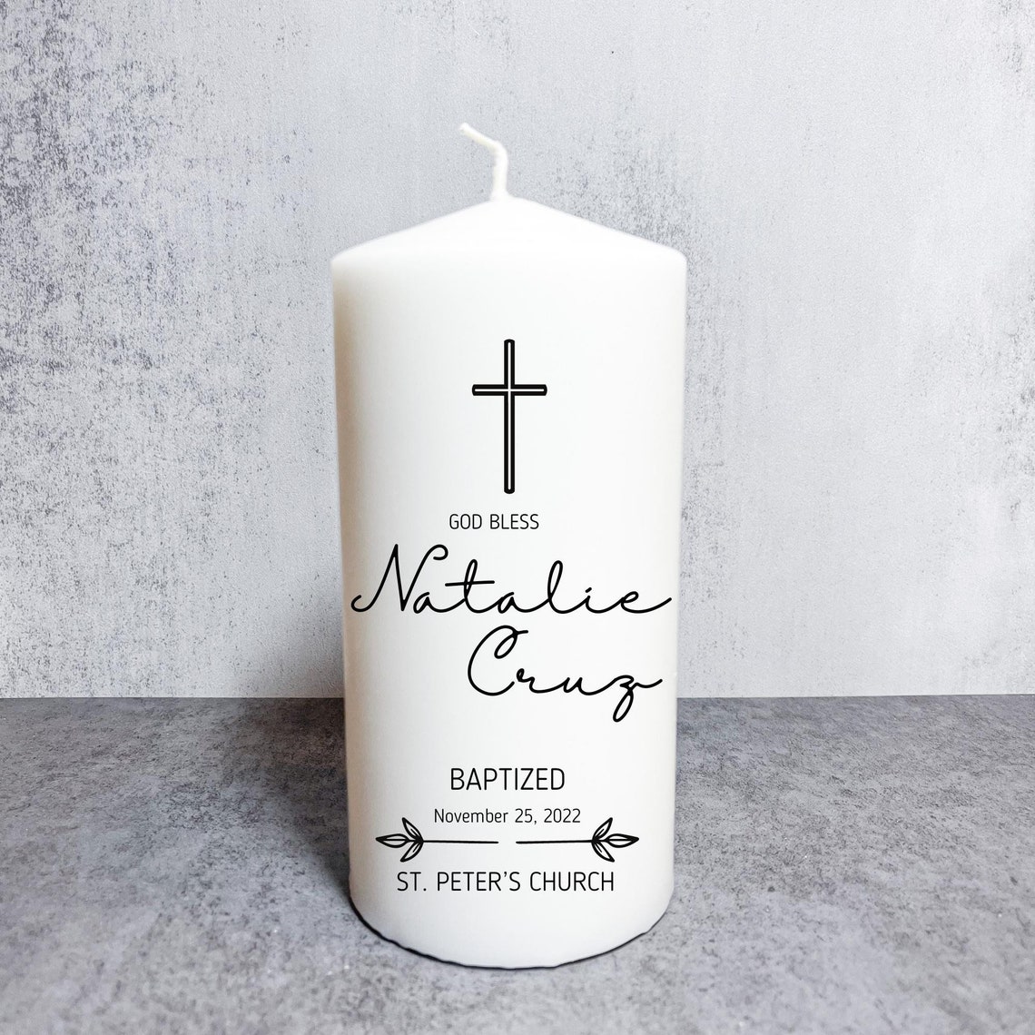 Personalized Baptism Candle Baptism Candle Baptism Etsy