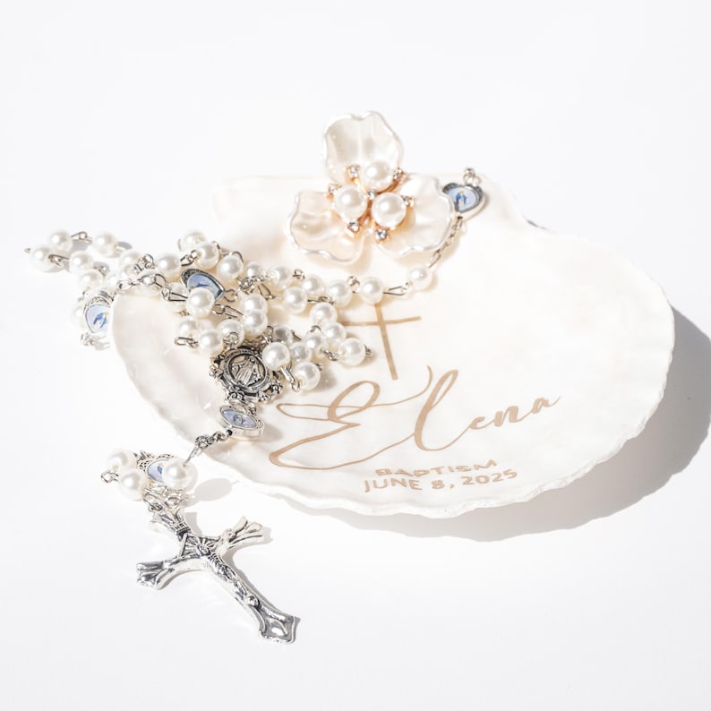 Personalized Baptism Shell: Pearl Christening Keepsake With Custom Name ...