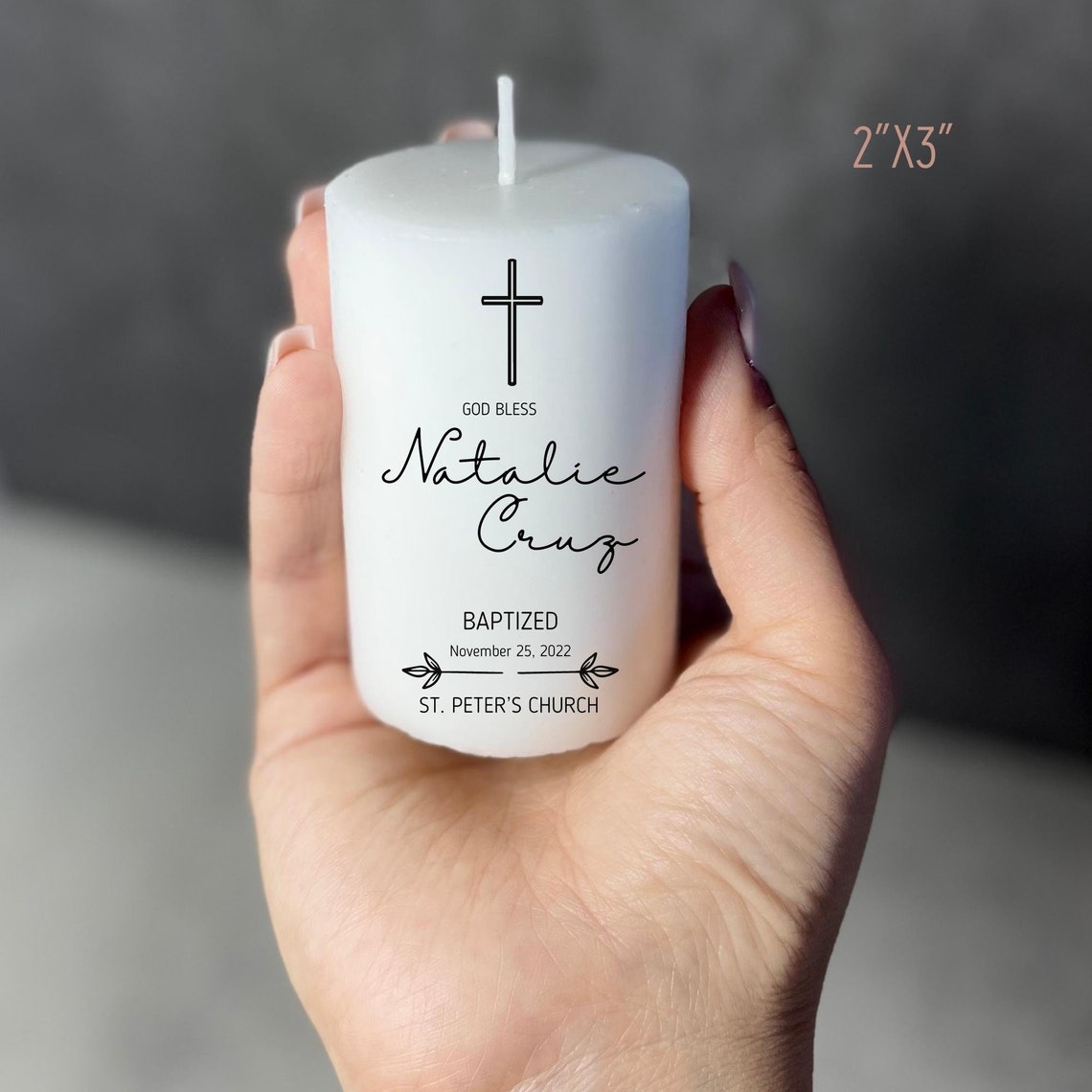Personalized Baptism Candle Baptism Candle Baptism Etsy