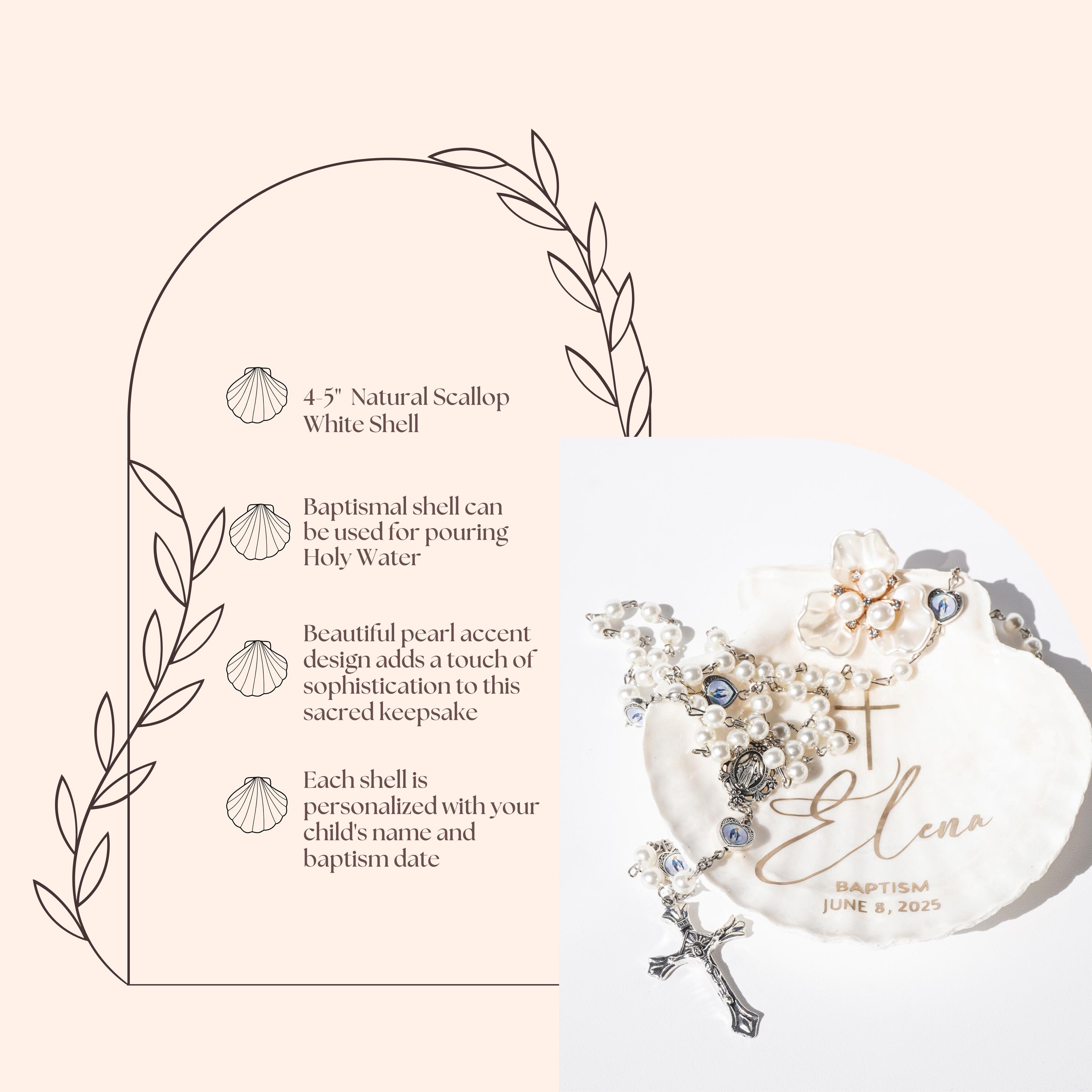 Personalized Baptism Shell: Pearl Christening Keepsake With Custom Name ...