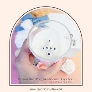 Valentine's Day Candle & Tumbler Gift Box Personalized  "I Love You" Candle hidden message and Tumbler Gift Memory Box with satin ribbon