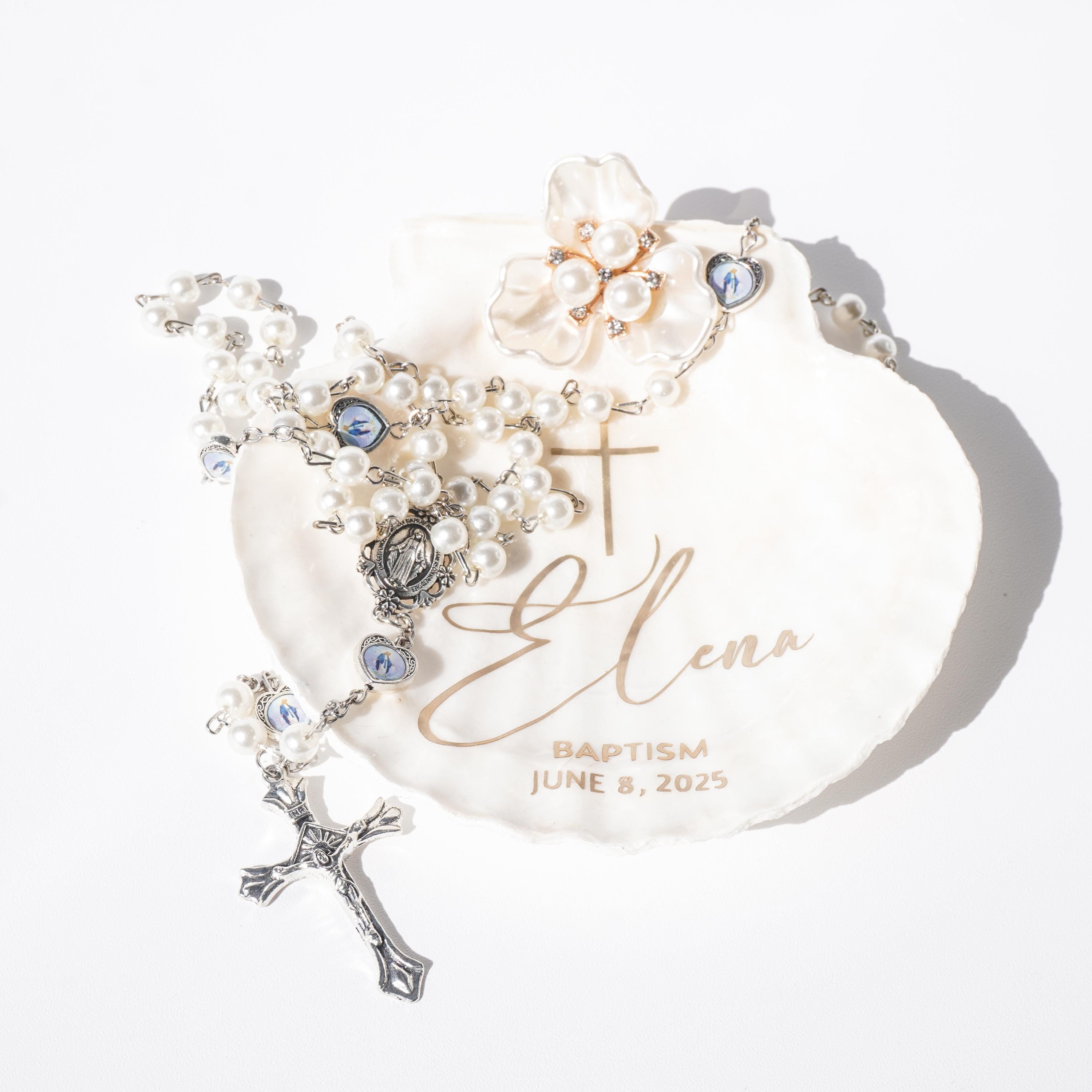 Personalized Baptism Shell: Pearl Christening Keepsake With Custom Name ...
