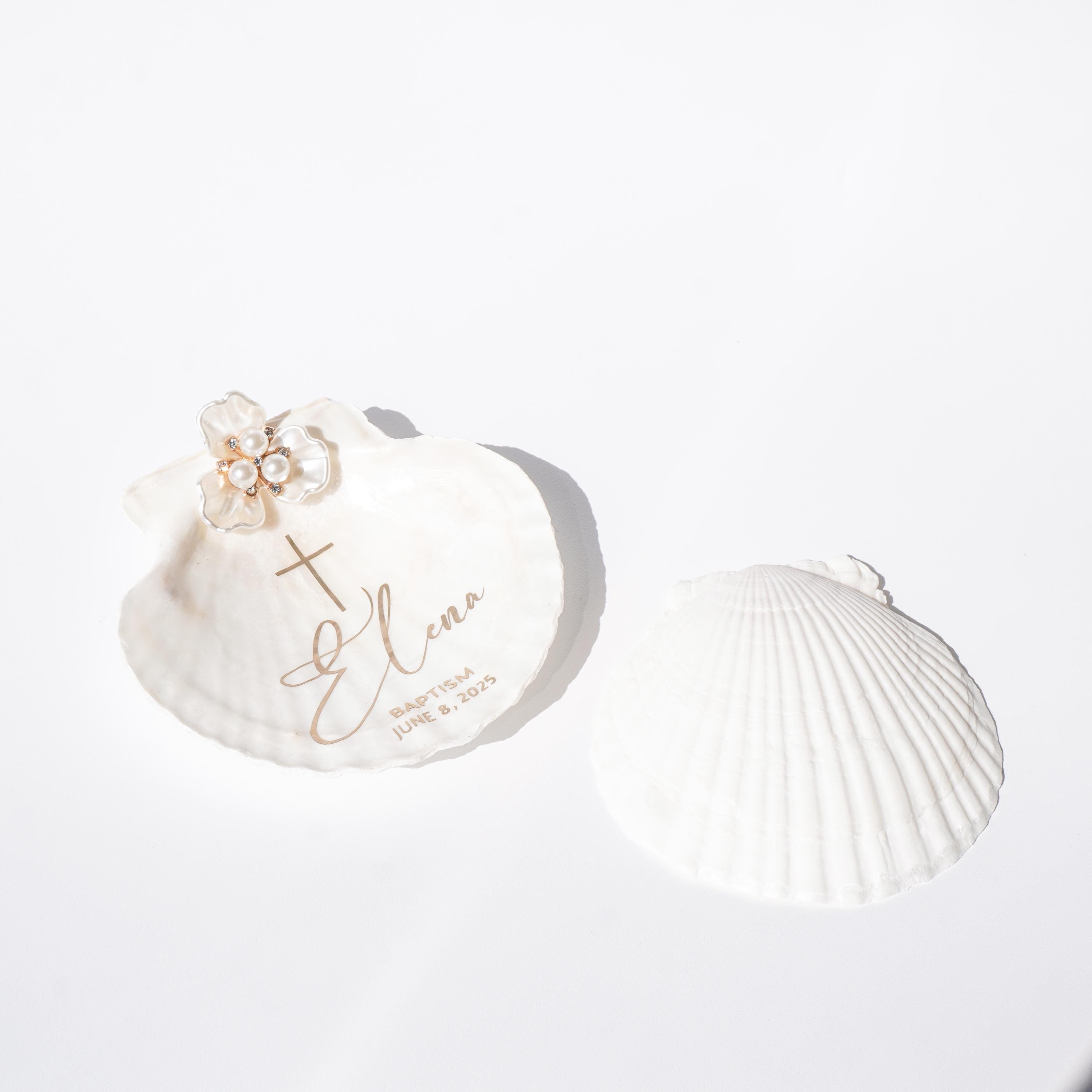 Personalized Baptism Shell: Pearl Christening Keepsake With Custom Name ...