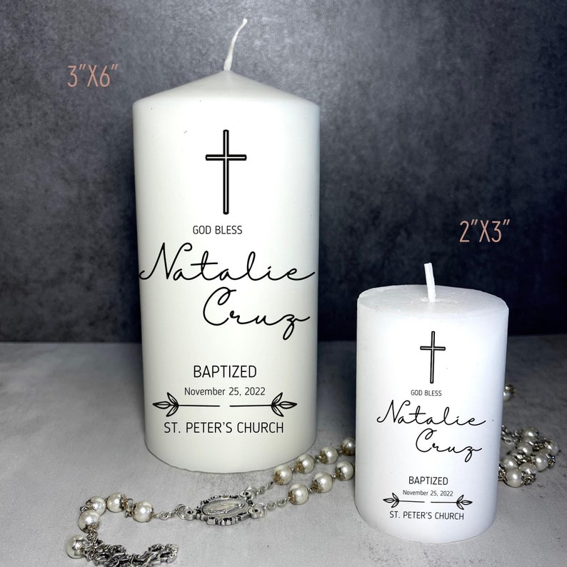 Personalized Baptism Candle Baptism Candle Baptism Etsy