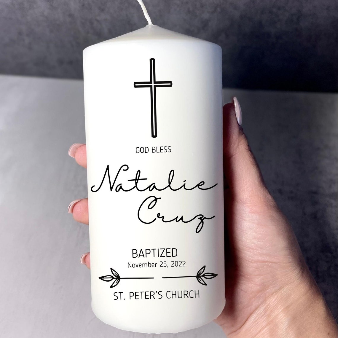 Personalized Baptism Candle Baptism Candle Baptism Etsy