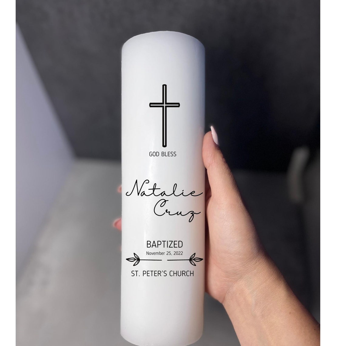 Personalized Baptism Candle Baptism Candle Baptism Etsy