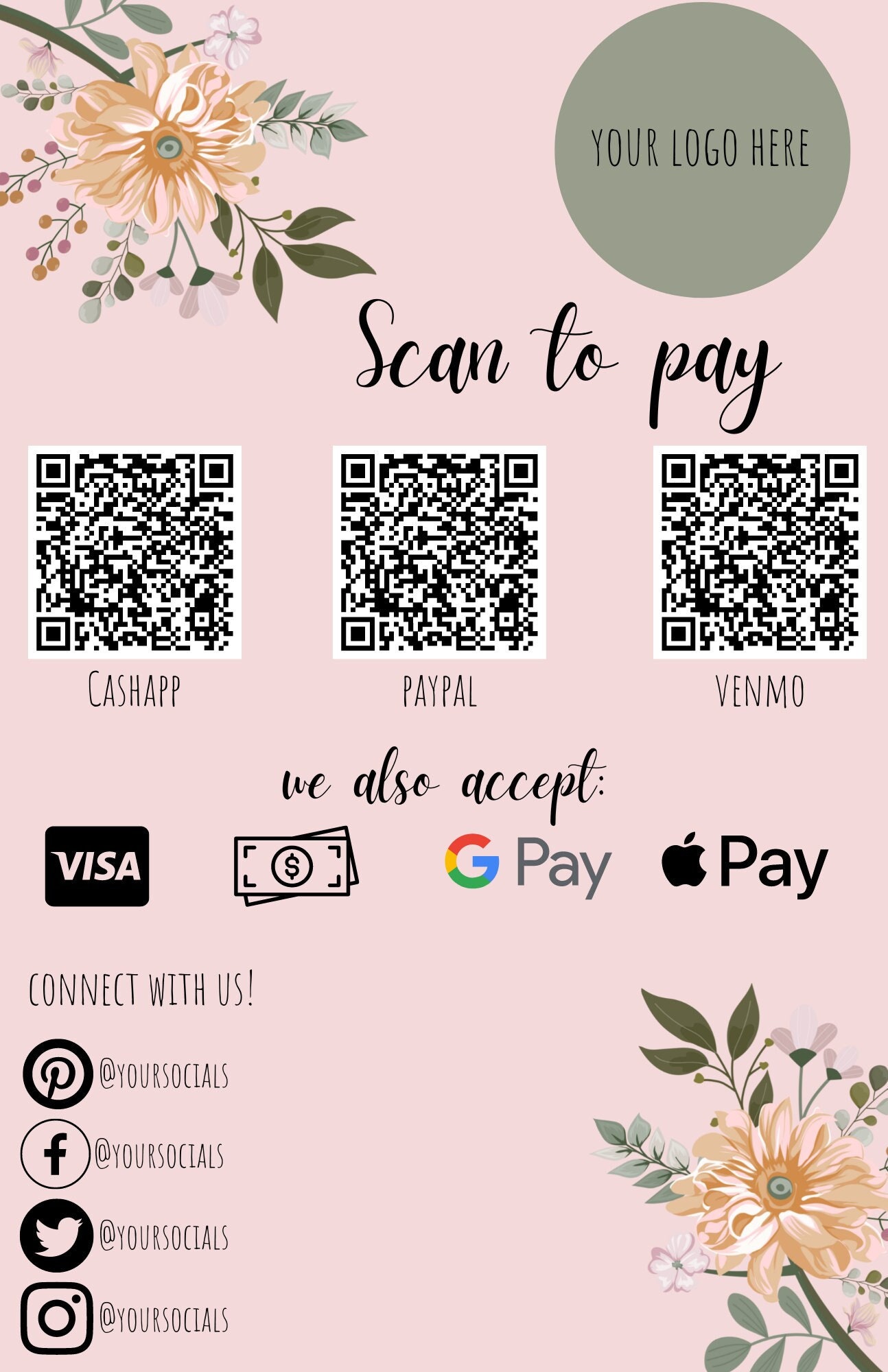 Scan to Pay Template Etsy Scan to Pay Template Etsy