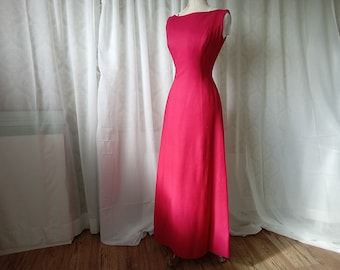 Vintage 1960s Formal length Magenta Dress