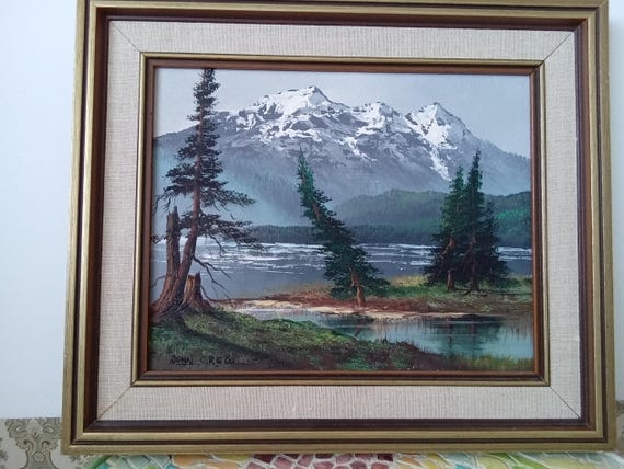 Vintage John Greco Painting of 3 Valley Gap B.c.rockies Vintage John Greco Painting of 3 Valley Gap B.c.rockies