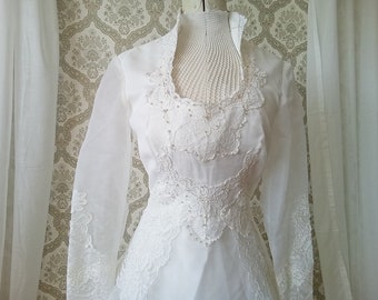 Vintage 1970s Wedding Dress Victorian Style