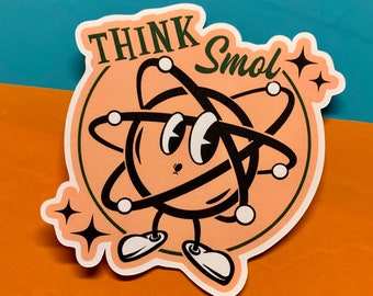 A Is For Atom | Alphabet Superset Challenge | Think Smol Cute Retro Sticker | Reb NoFun Art