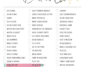 Summer Bucket List- Instant Download- PDF