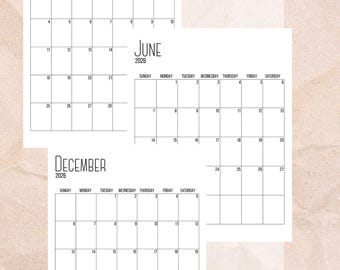 2026 Calendar Printable Download PDF