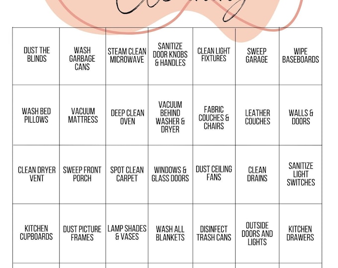 Simple Cleaning Rotation Chart Monthly Cleaning Calendar Rotation- Printable Digital Download - Etsy