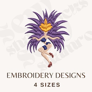 Colorful Showgirl Embroidery File - Taylor Inspired - TS12 Embroidery - Instant Download  - Machine Embroidery, Burlesque Showgirl